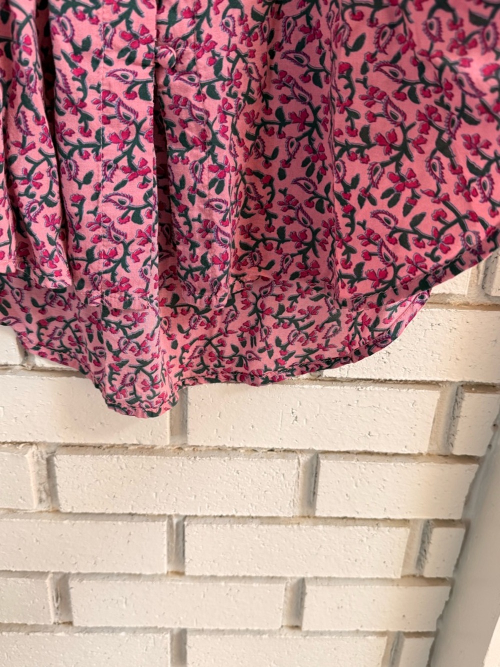 Anthropologie Maeve Sleeveless Pintuck Floral Blouse Pink Boho Top Women's - Picture 6 of 9